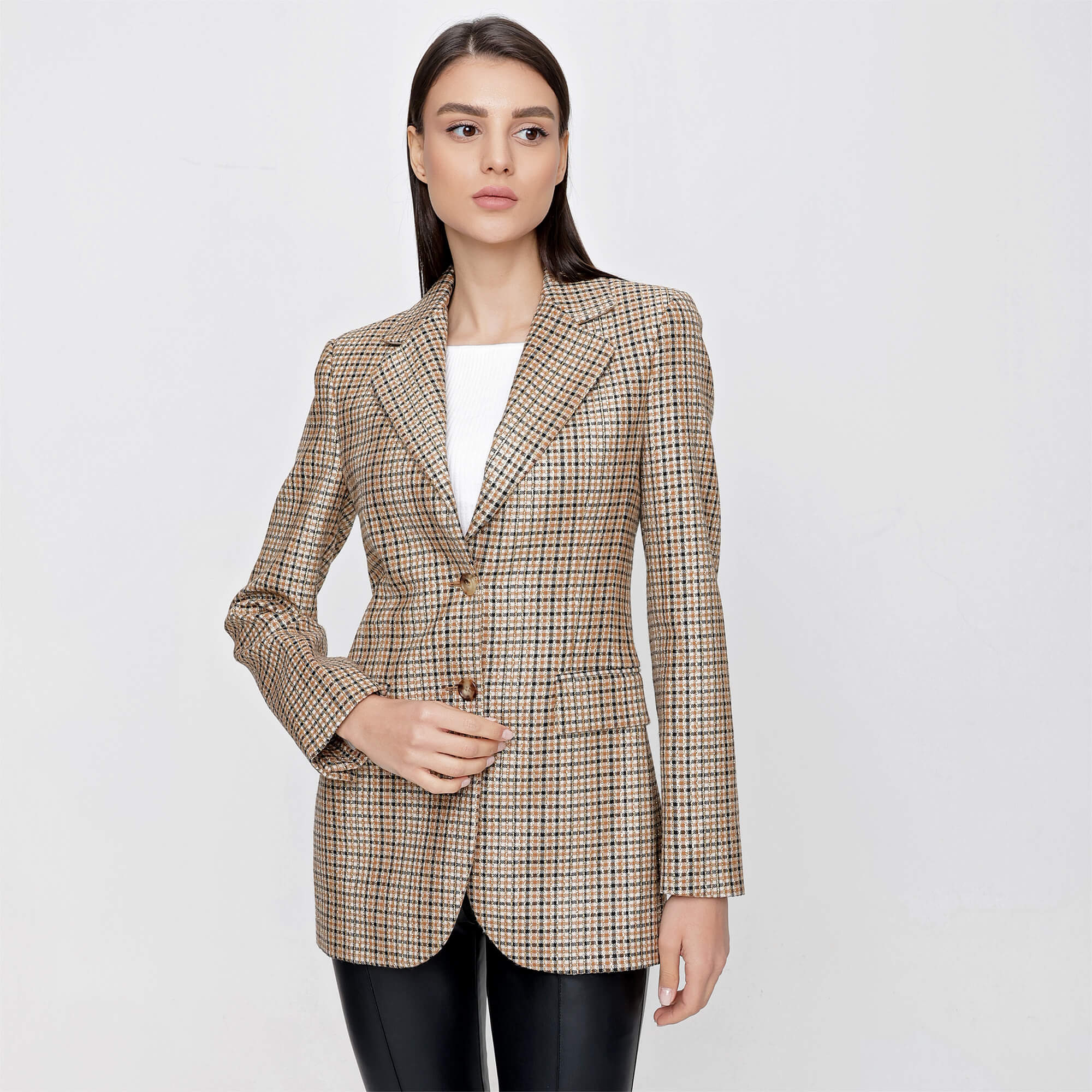 Ermanno Scervino - Beige Checked Glitter Jacket